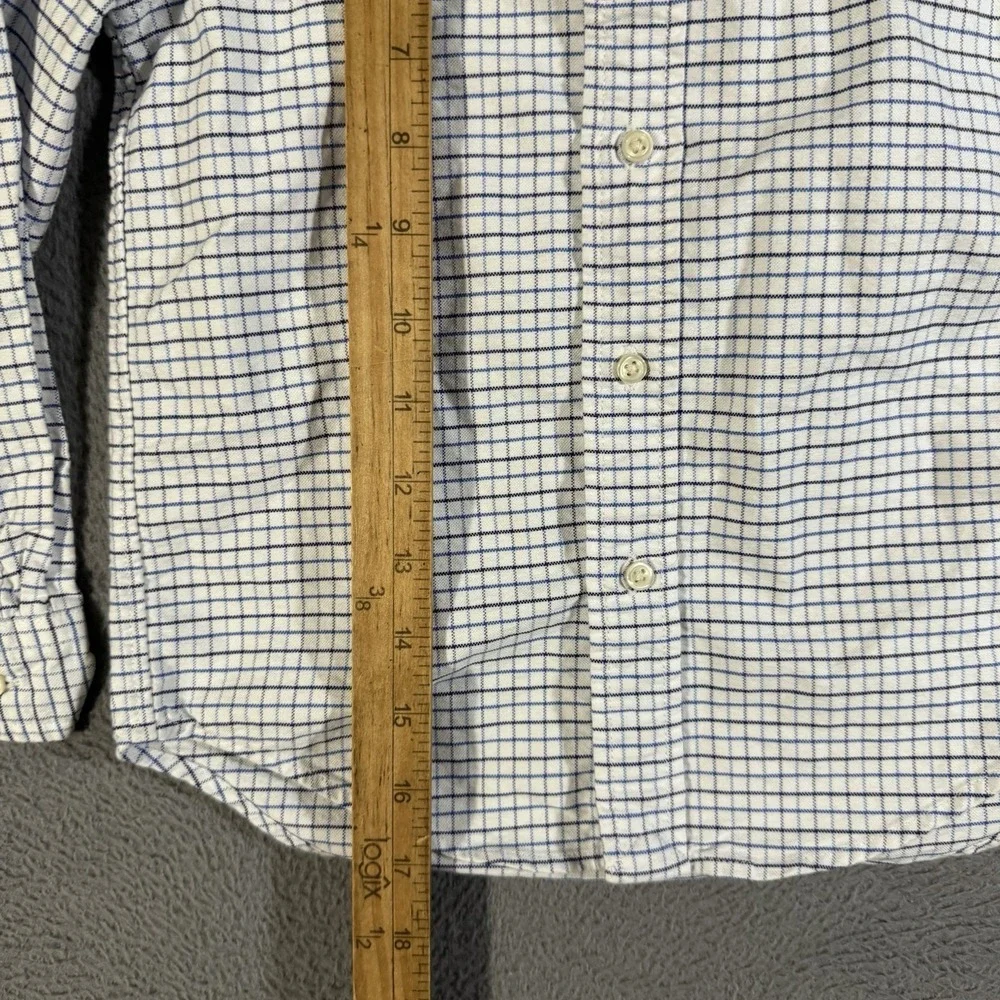 Polo‎ Ralph Lauren Boys Check Button Down Shirt Size 5 White Blue Classic Preppy